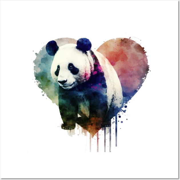 A nice Panda with big heart Wall Art by KhaledAhmed6249